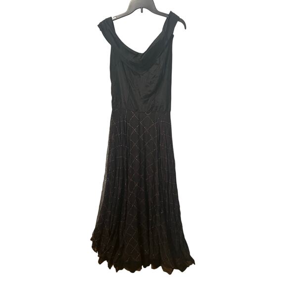 Vintage 40s or 50s Jeweled A line Dress - Picture 1 of 7